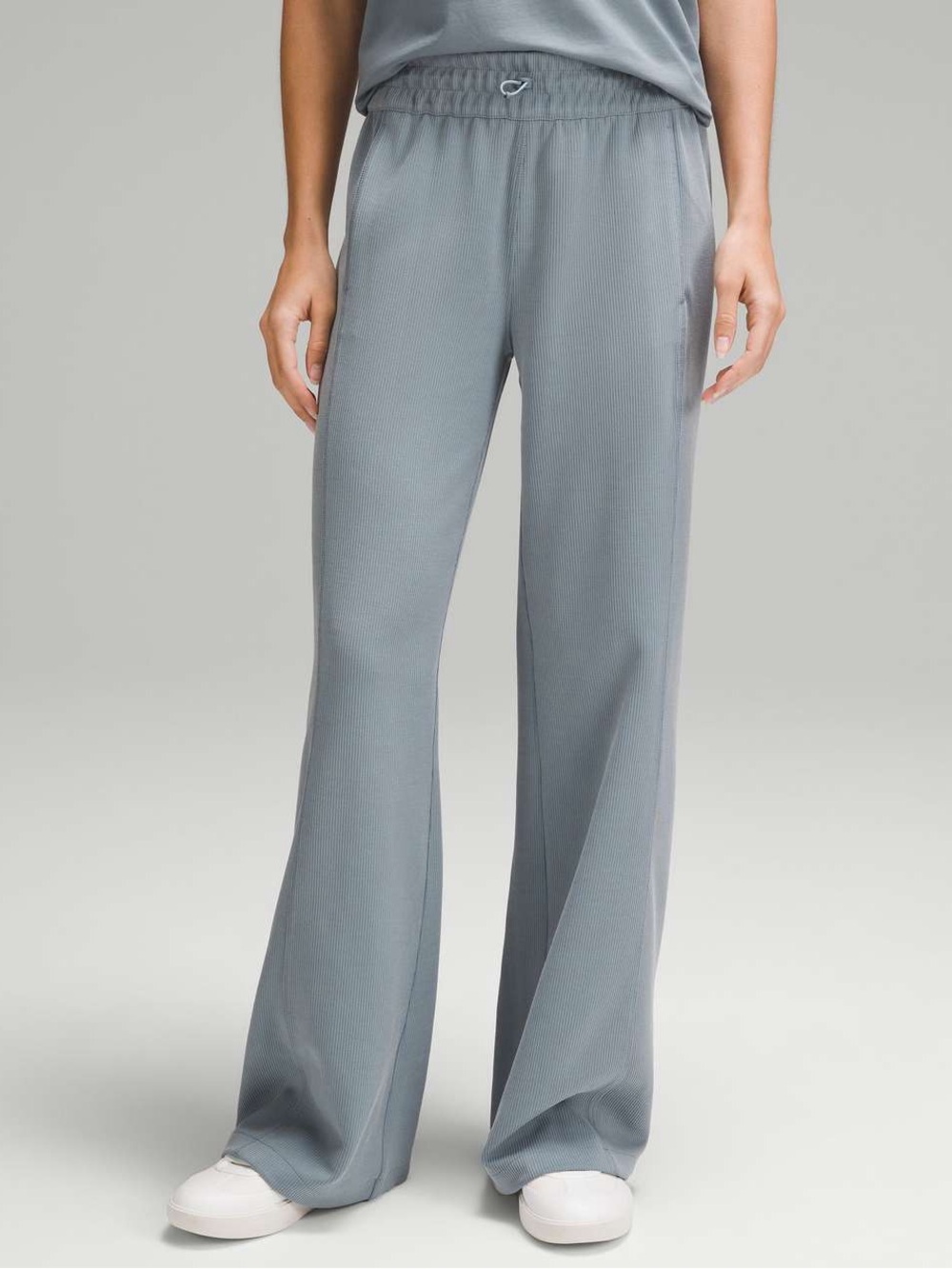 85. Lululemon Ribbed Softstreme Mid-Rise Pant 32" Belgian Blue - Picture 2 of 13